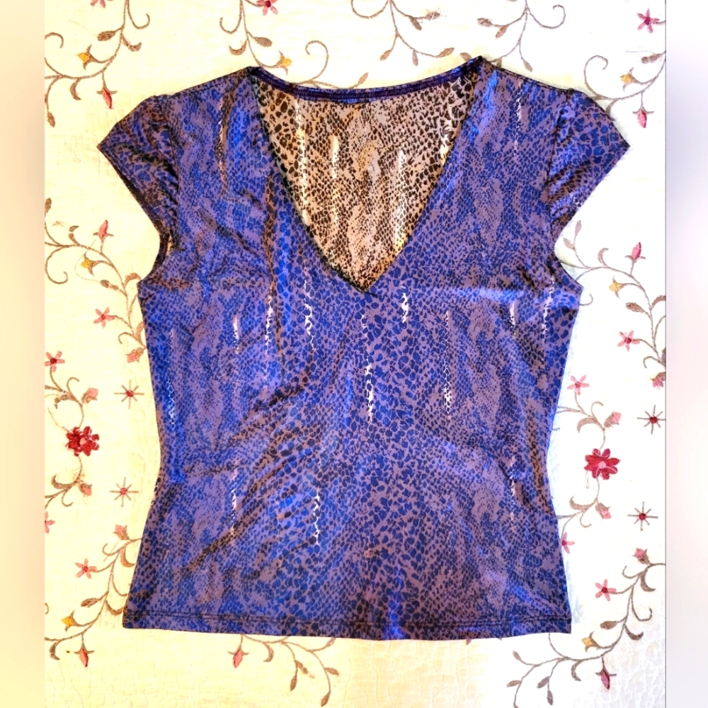 Iridescent Snakeskin Pattern Blouse